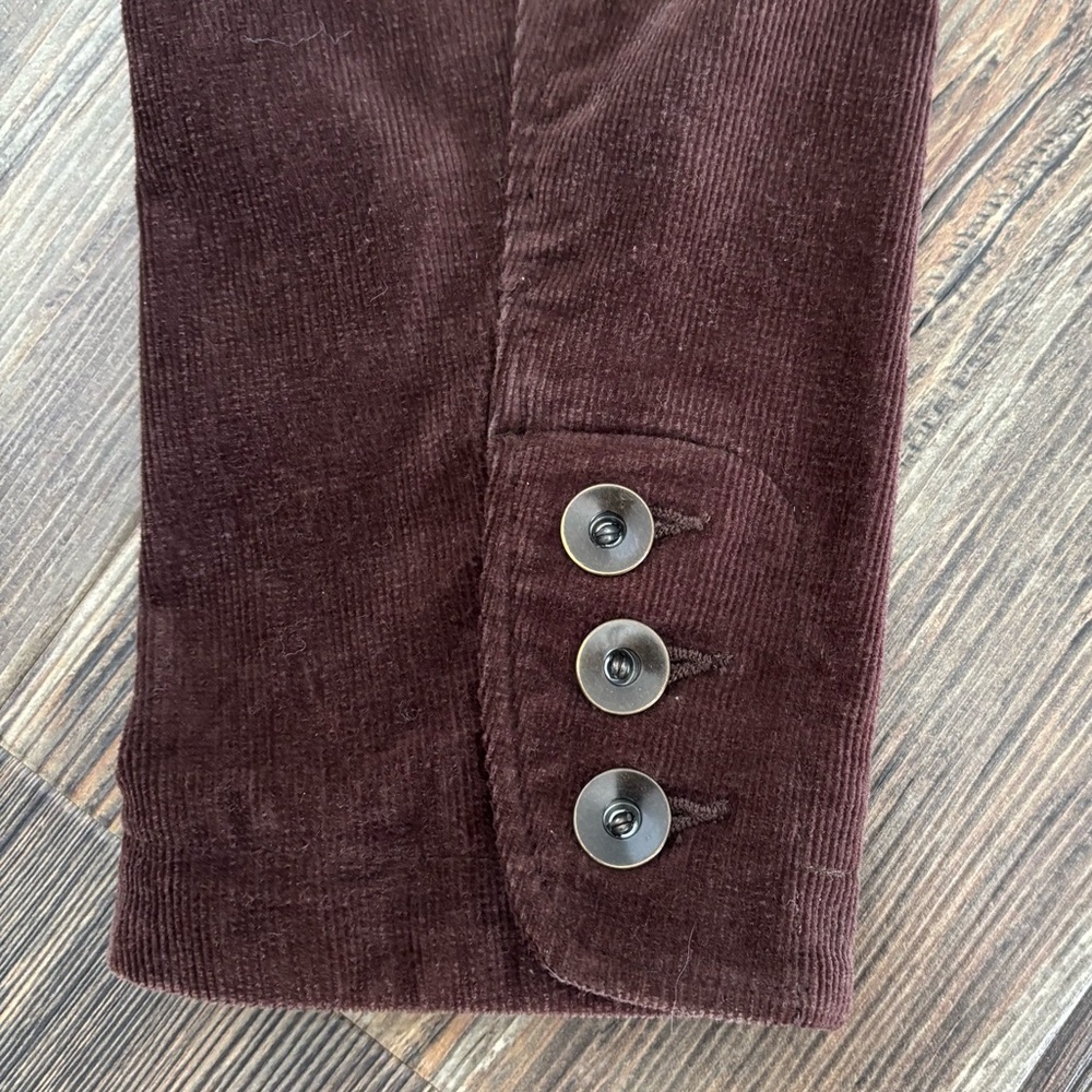 FDJ French Dressing Brown Corduroy Blazer Jacket Womens 8 Button Front Back Belt - Picture 10 of 11